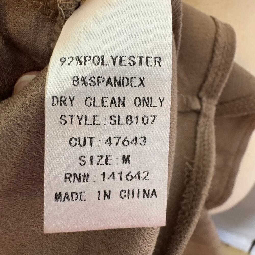She + Sky Faux Suede Skater Mini Skirt Taupe Brown Size M Pockets Soft Chic Boho - Picture 8 of 9